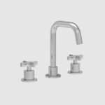 Coalbrook Bank 3 Hole Deck Mounted Basin Mixer Tap With Swivel Angled Spout - Chrome