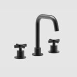 Coalbrook Bank 3 Hole Deck Mounted Basin Mixer Tap With Swivel Angled Spout - Gunmetal