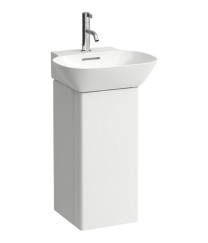 Laufen Ino 1 Door Wall Hung Vanity Unit With Basin - 300mm Wide - 0 Tap Hole - Right Hinged - Matt White